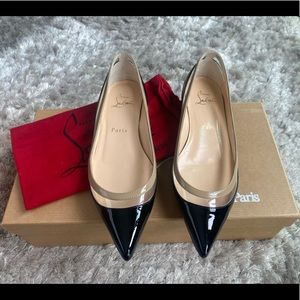 Christian Louboutin Paulina Flats in Patent Leather w/ PVC; Size 35.5